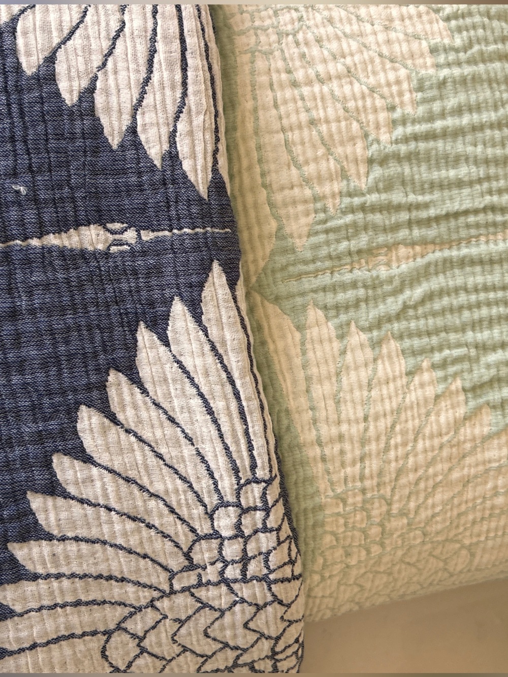 Luxury Jacquard Woven Blanket Swedish Blue Green Luxury Cotton 55 x 77 NEW! - Picture 14 of 16